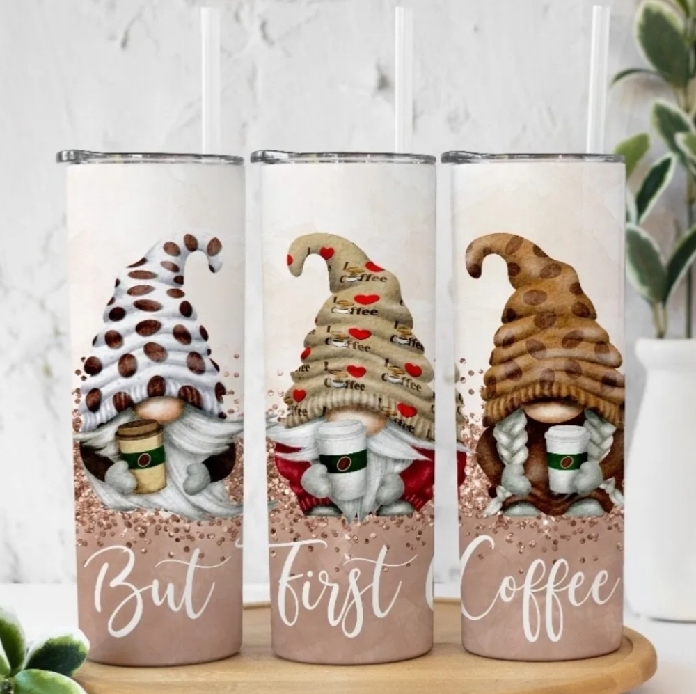 Coffee Gnomes Tumbler, Coffee Gnome Tumbler, Gnome Cup - Picture 1 of 4
